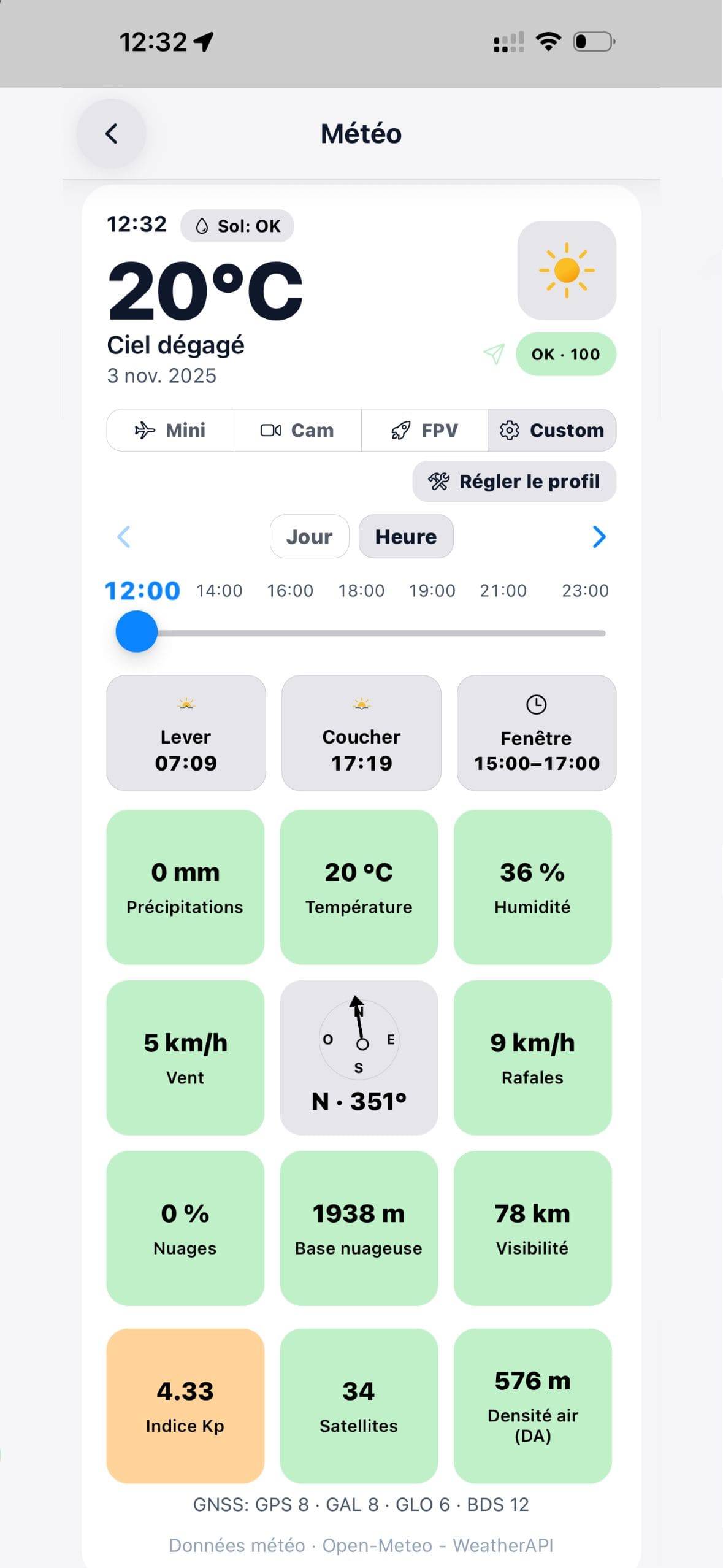 Prévisions météo 7 jours DroneCJ