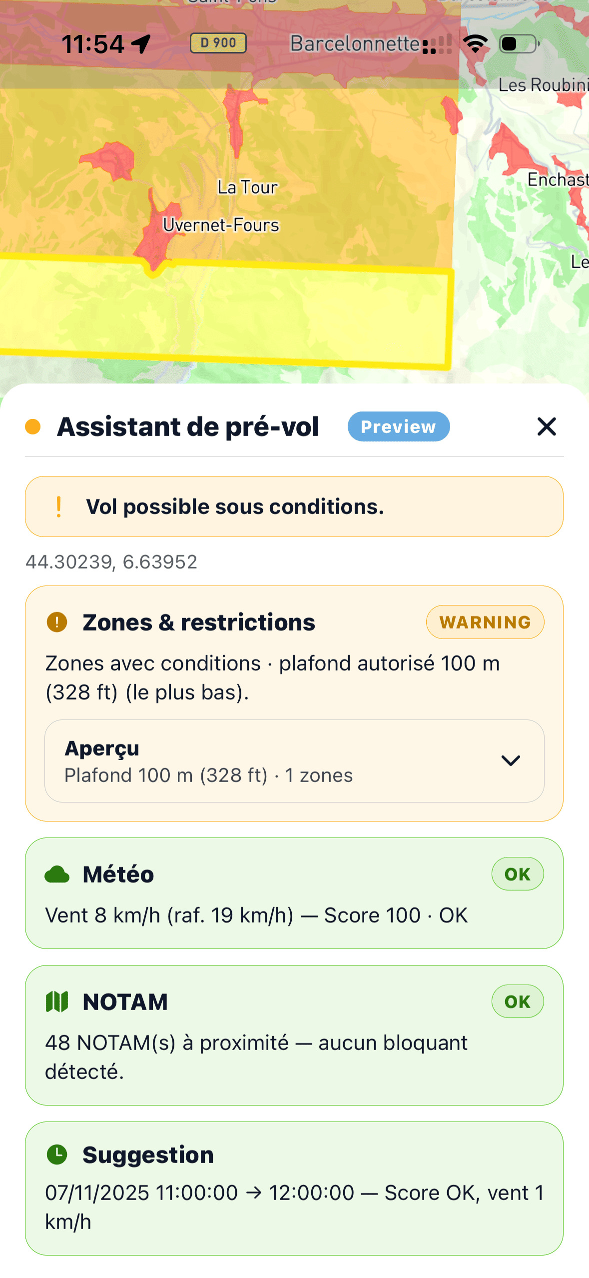 Vérification pré-vol DroneCJ