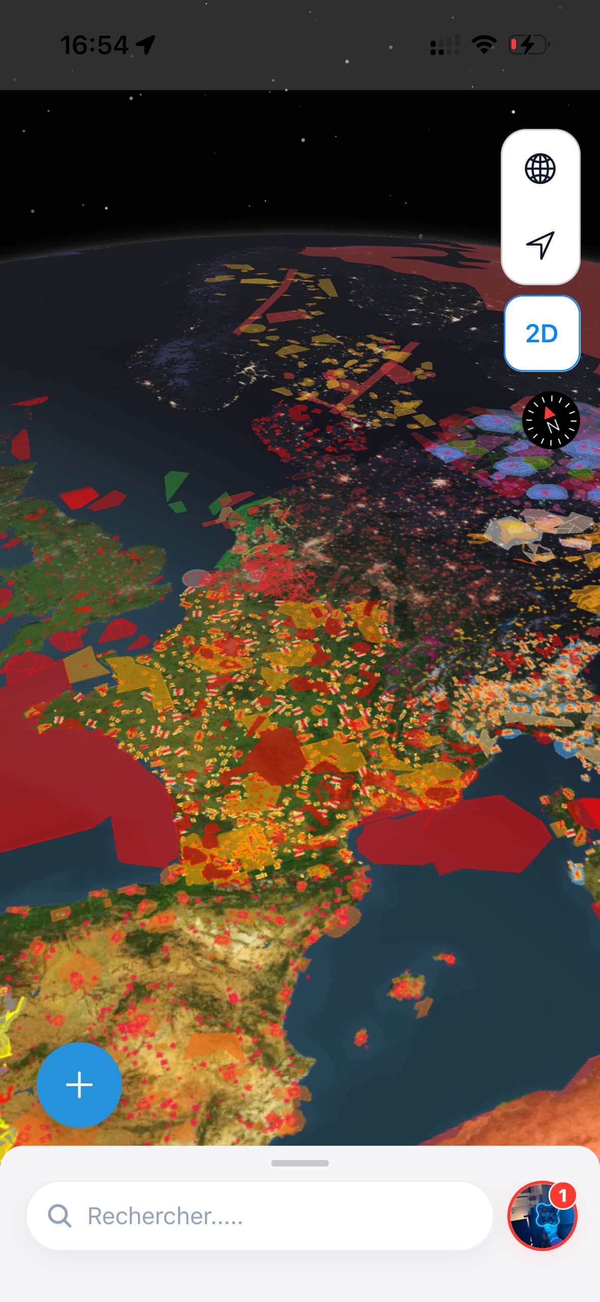 Carte 3D DroneCJ avec relief et jour/nuit