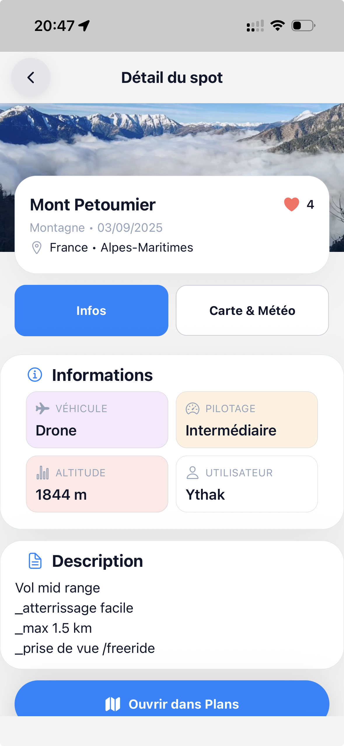 Liste de spots DroneCJ